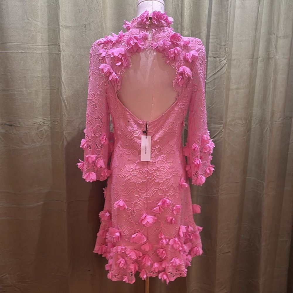 Karen Millen pink lace appliqué mini dress, US6 - Picture 13 of 16